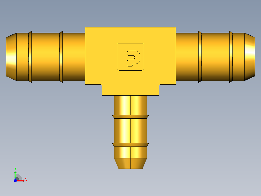 工业通用螺蚊管倒齿式工业硬管接头Union Tee Combination Sizes 224-6-6-4前视图