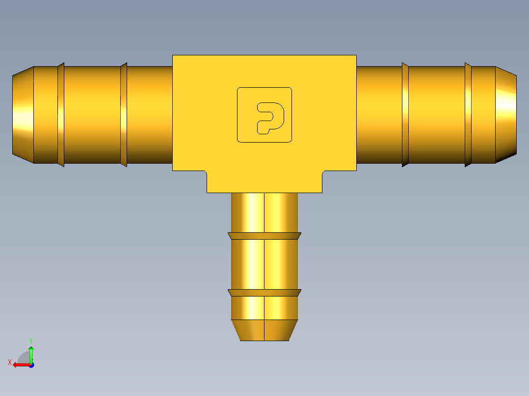 工业通用螺蚊管倒齿式工业硬管接头Union Tee Combination Sizes 224-6-6-4后视图
