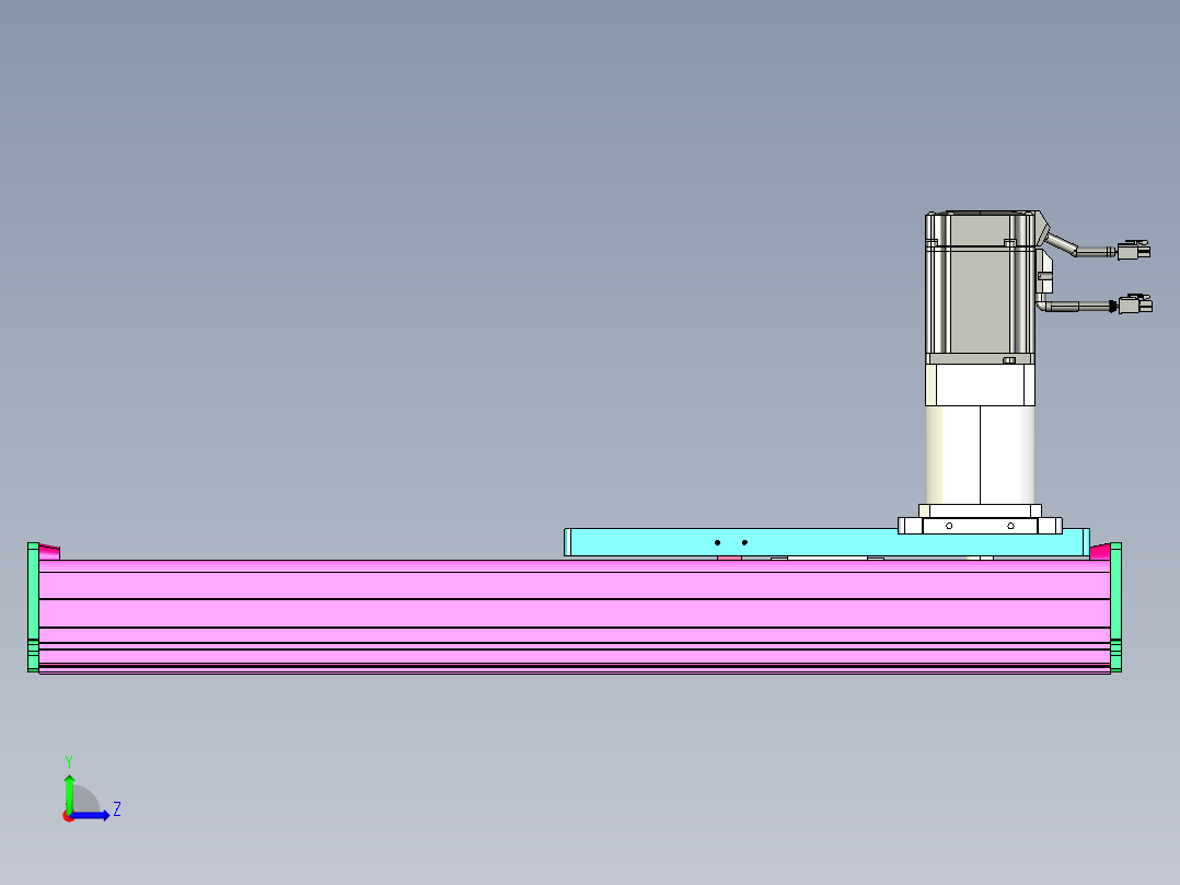 东锦齿条传动DH210G-L167-S350-BU-减速机+P750W左视图