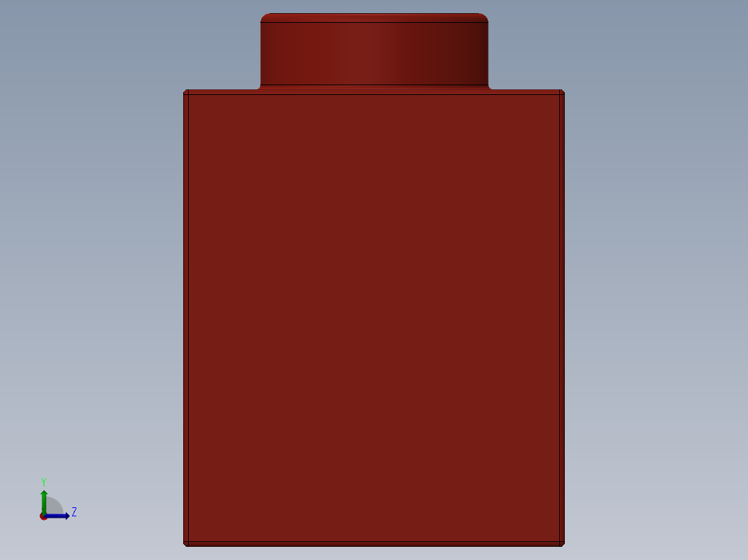 乐高机械组积木（横梁）-370221 Bright Red Technic Brick 1 x 8 with Holes左视图