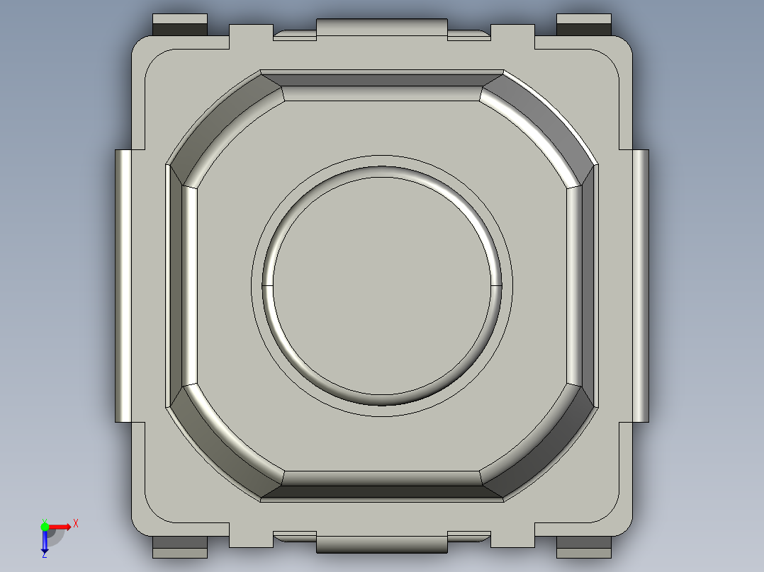 14.9毫米方形SMD轻触开关俯视图