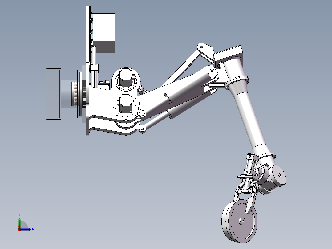 轮胎机械臂左视图