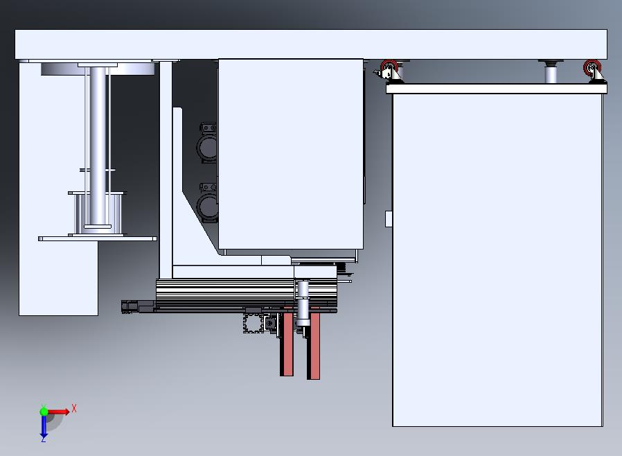 灶具三轴机械手流水线自动涂胶工作站俯视图