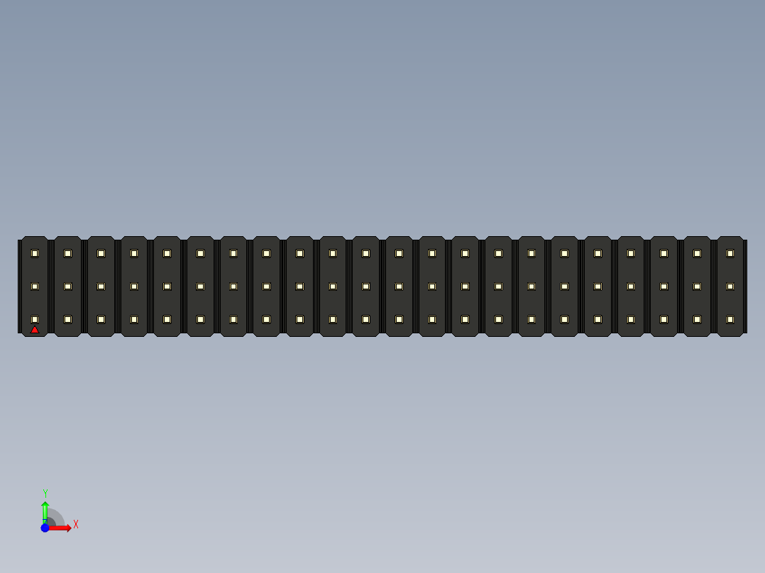 彩色公头100mil（2.54mm）系列-DS1021_black_3x22p_100mil_Type19_rev1.0前视图