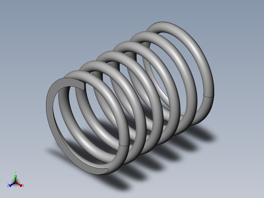 压簧2X18X6X25X5正等轴测图