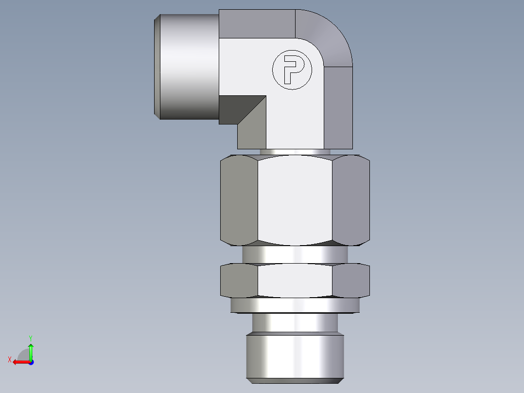 卡套式工业通用硬管接头EO_Assembled_adjustable_standpipe_elbow_EVW12LROMD71后视图
