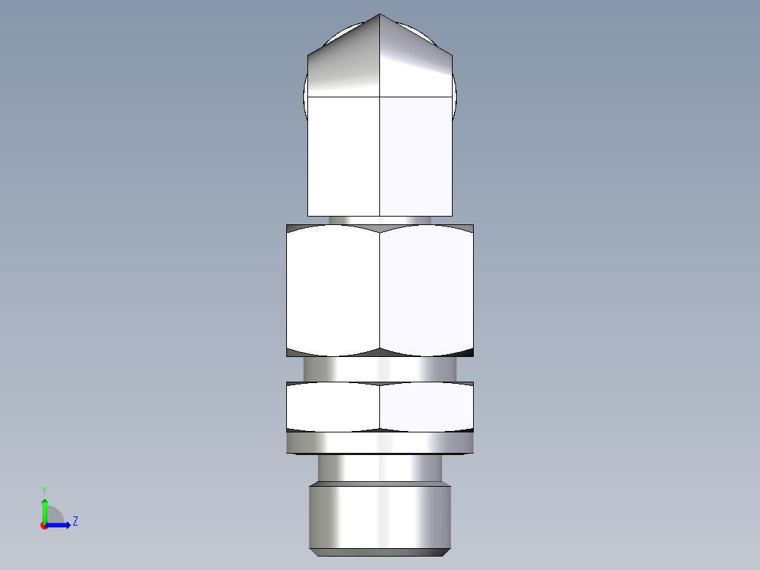 卡套式工业通用硬管接头EO_Assembled_adjustable_standpipe_elbow_EVW12LROMD71左视图