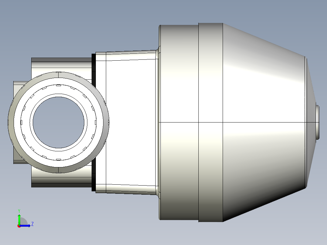 5DKMUFCCP NC 气动隔膜阀，常闭，BSP螺纹女性联盟结束，PVC-C系列左视图