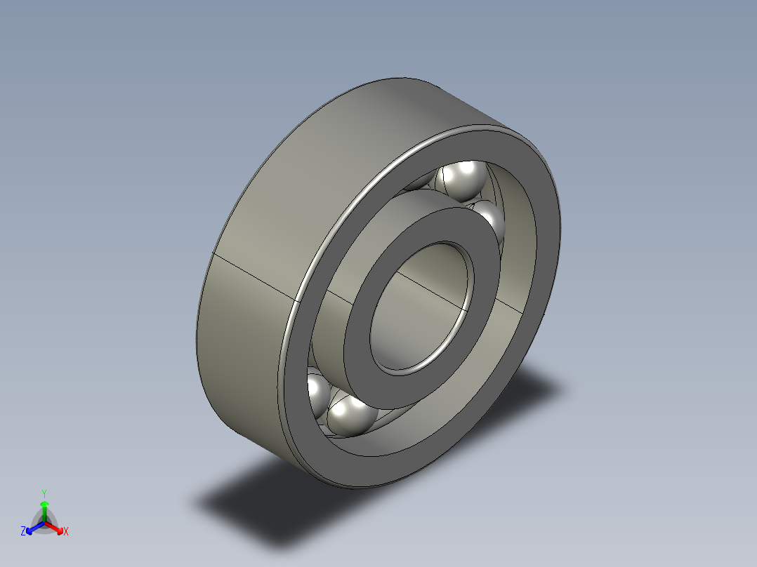 深沟球轴承629正等轴测图