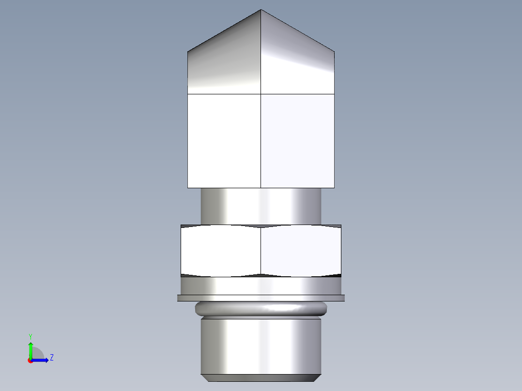 卡套式工业通用硬管接头EO_Adjustable_Locknut_elbow_WEE12SMOROMDCF左视图
