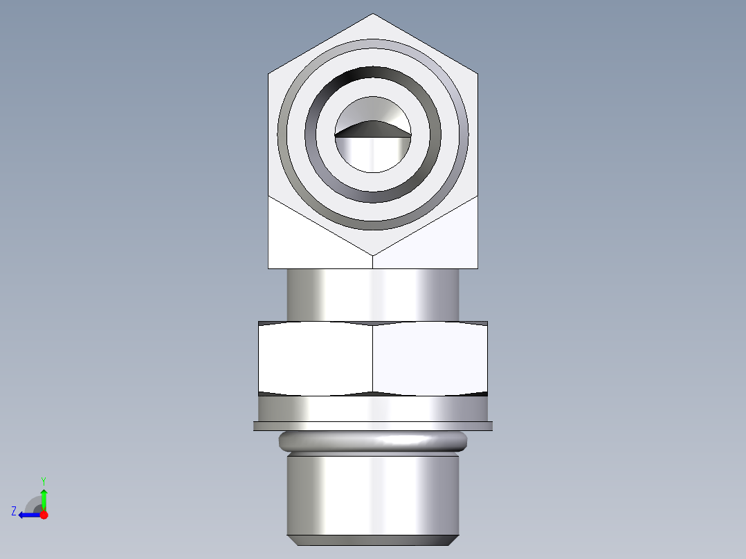 卡套式工业通用硬管接头EO_Adjustable_Locknut_elbow_WEE12SMOROMDCF右视图