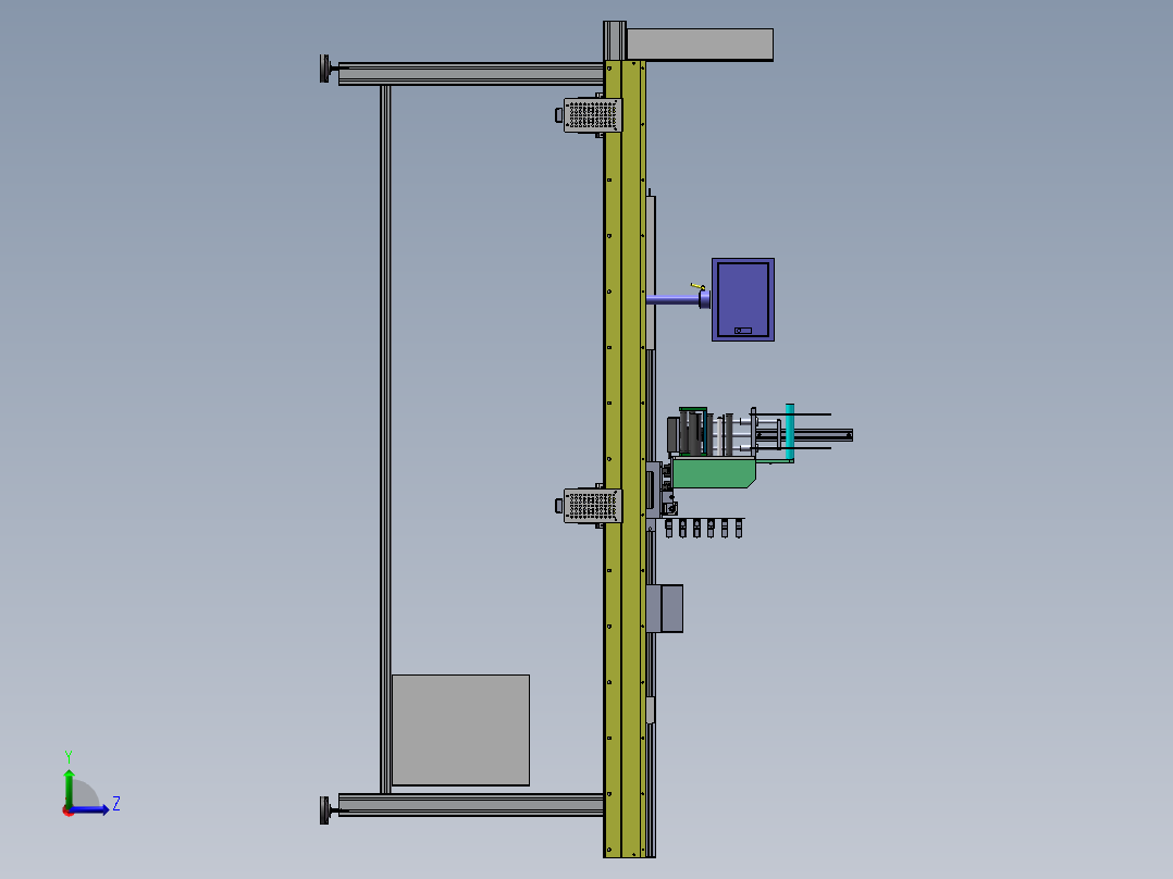 电梯防标签贴标机sw19可编辑左视图