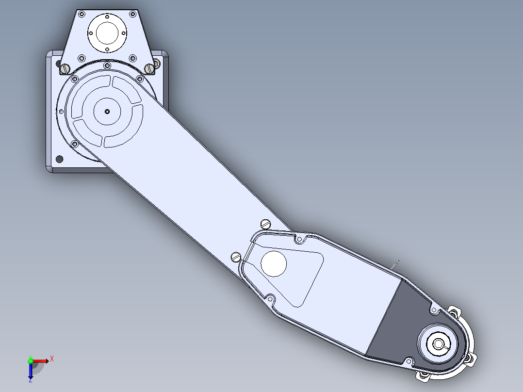 四轴桌面SCARA机器人SW图纸+2dCAD+说明 平面四轴机器人 三维模型俯视图