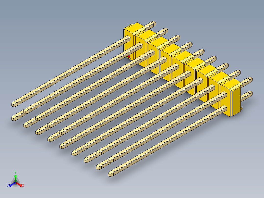 彩色公头100mil（2.54mm）系列-DS1021_yellow_2x09p_100mil_Type43_rev1.0