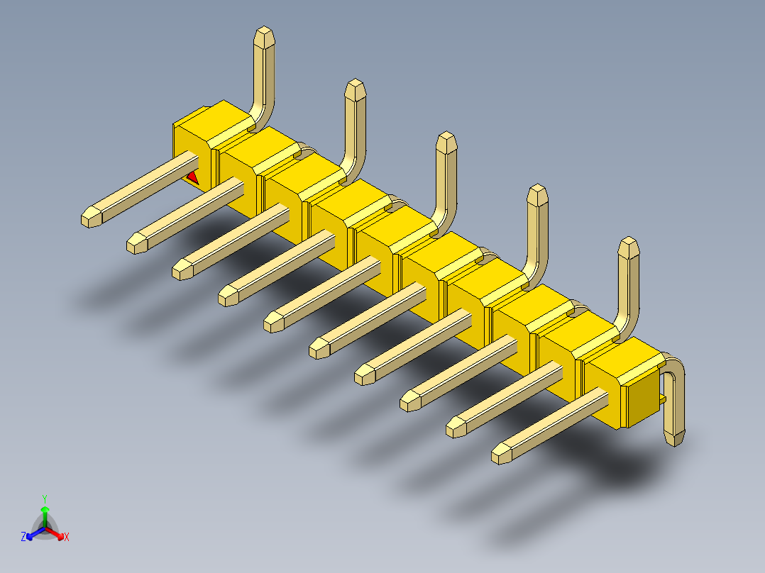 彩色公排针 100mil 2.54mm 系列-DS1022_yellow_10p_100mil_Type_SMT_R1_rev1.0