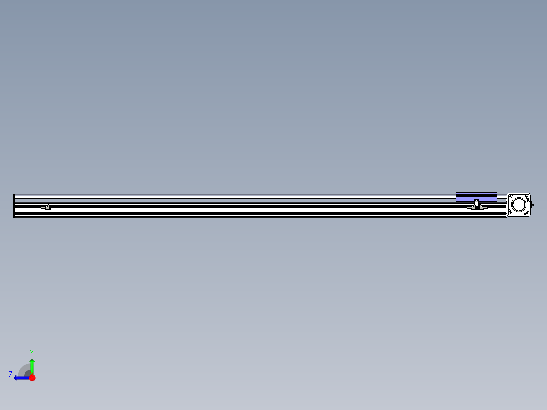 同步带滑台-半封闭B17-L100-S1650-R-P75-D3-N3右视图