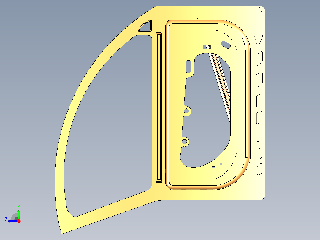门框(白车身零件设计--catia右视图