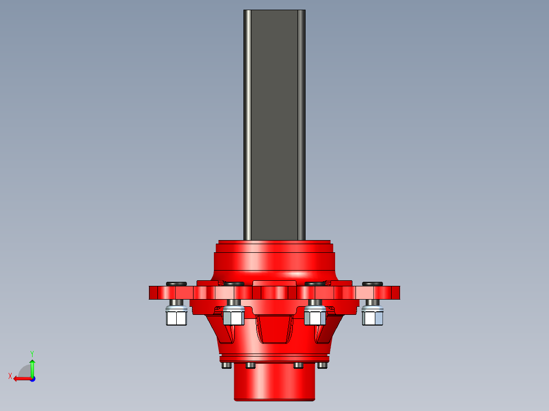 80mm x 80mm x 8 种马农业轮毂和桩组件后视图