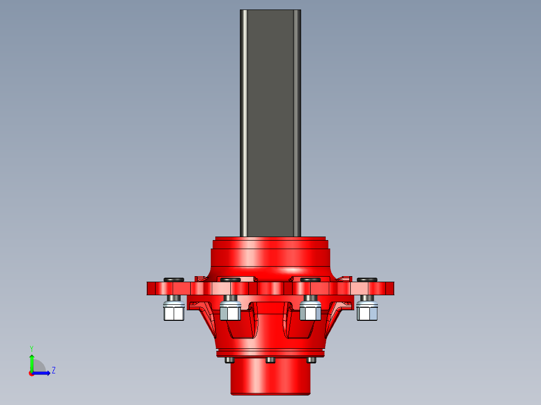 80mm x 80mm x 8 种马农业轮毂和桩组件左视图