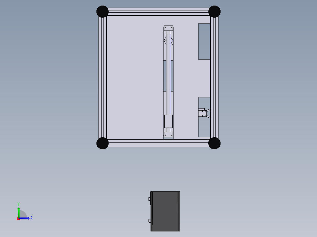 注塑产品胶口剪切铣平设备sw21可编辑左视图