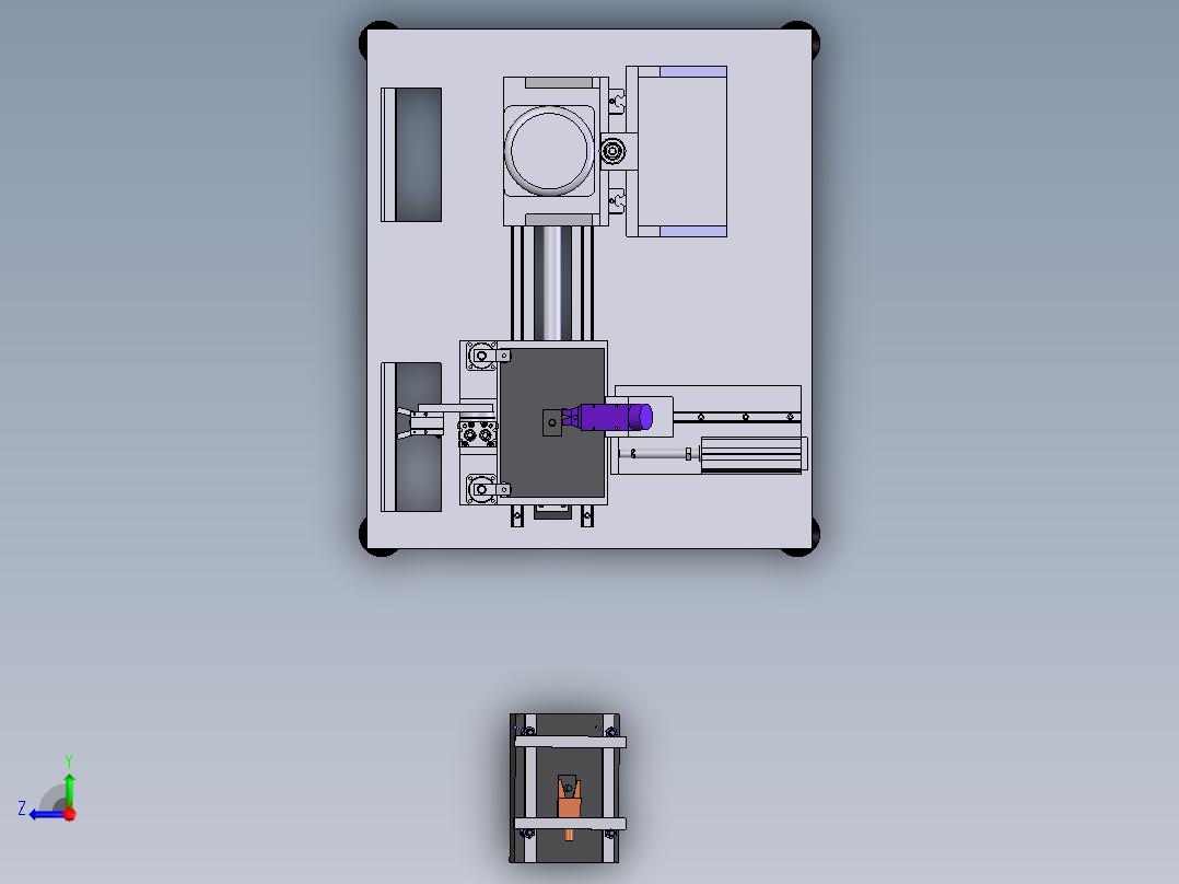 注塑产品胶口剪切铣平设备sw21可编辑右视图