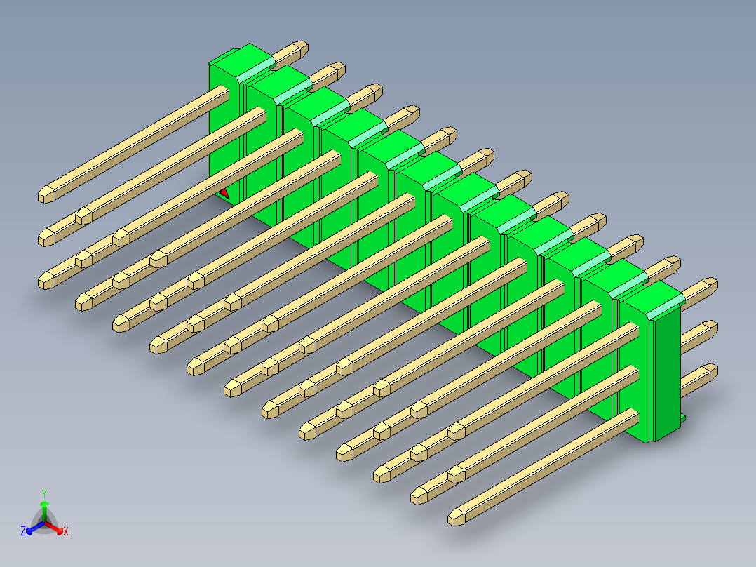 彩色公头100mil（2.54mm）系列-DS1021_green_3x12p_100mil_Type5_rev1.0
