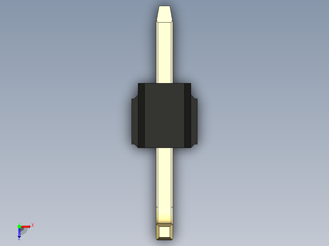 彩色公排针 100mil 2.54mm 系列-DS1022_black_01p_100mil_TypeU_rev1.0俯视图