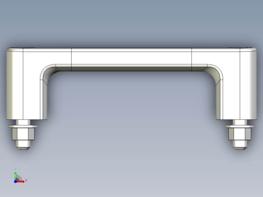 取手(鋁合金)MS-3D多系列多零件图纸模型前视图