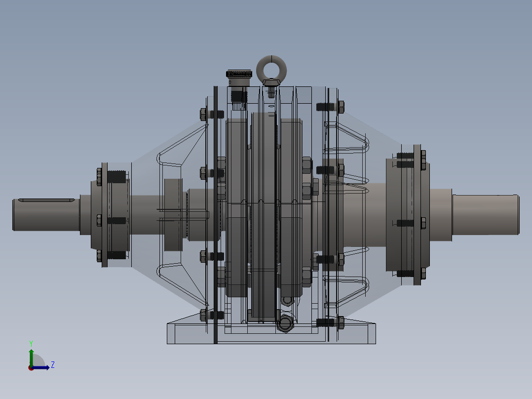 NGW型行星齿轮减速器设计（含三维SW建模及运动仿真）左视图