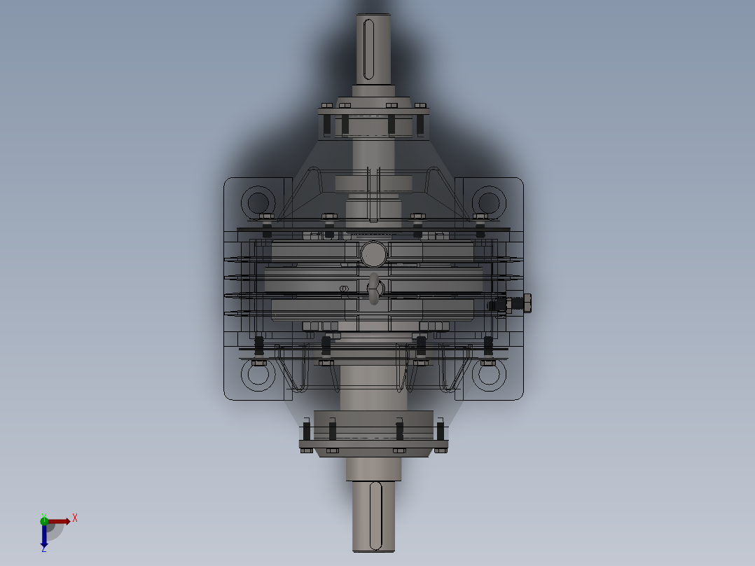 NGW型行星齿轮减速器设计（含三维SW建模及运动仿真）俯视图
