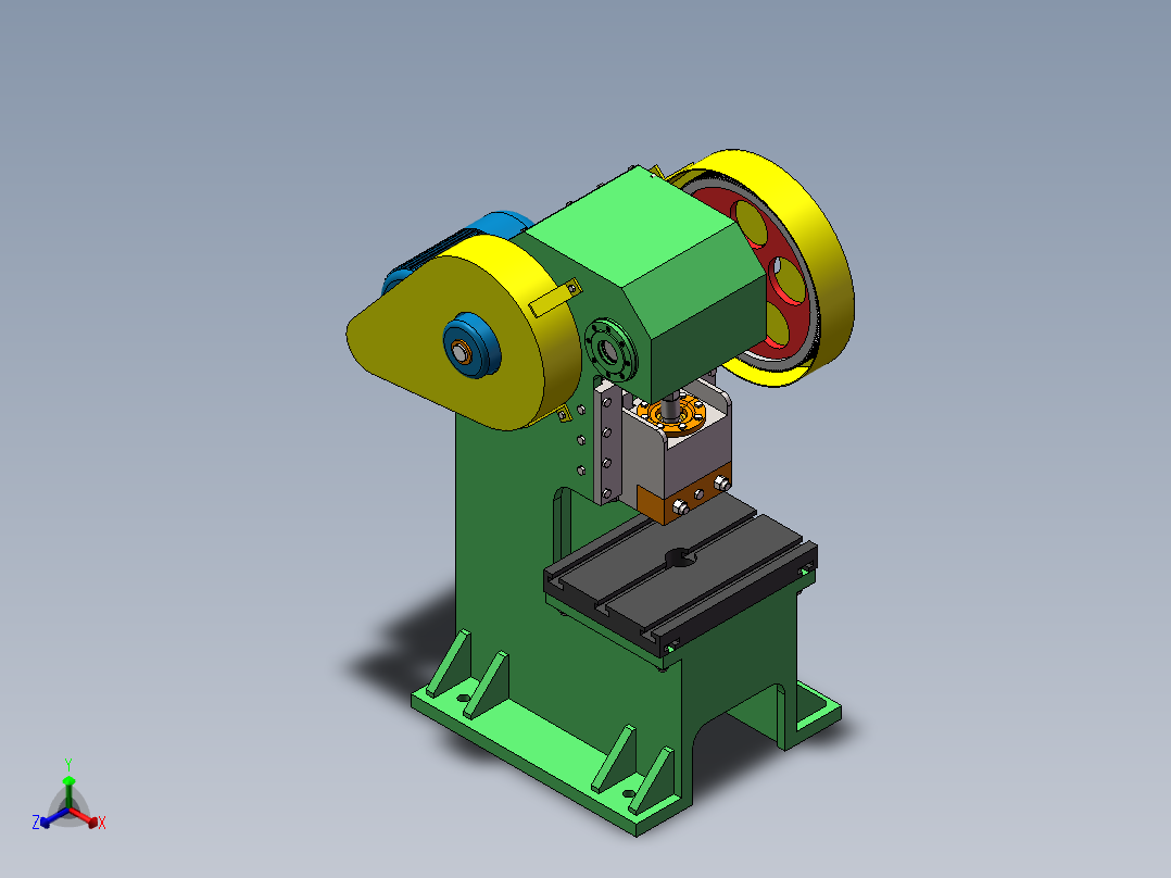 CY40-00小型冲压机床SW2016正等轴测图