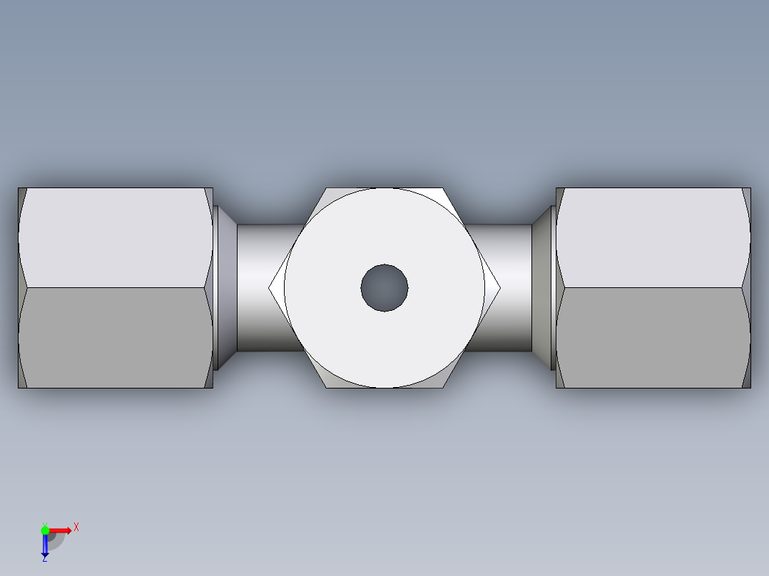 卡套式工业通用硬管接头EO_Union_cross_K06ZS71俯视图