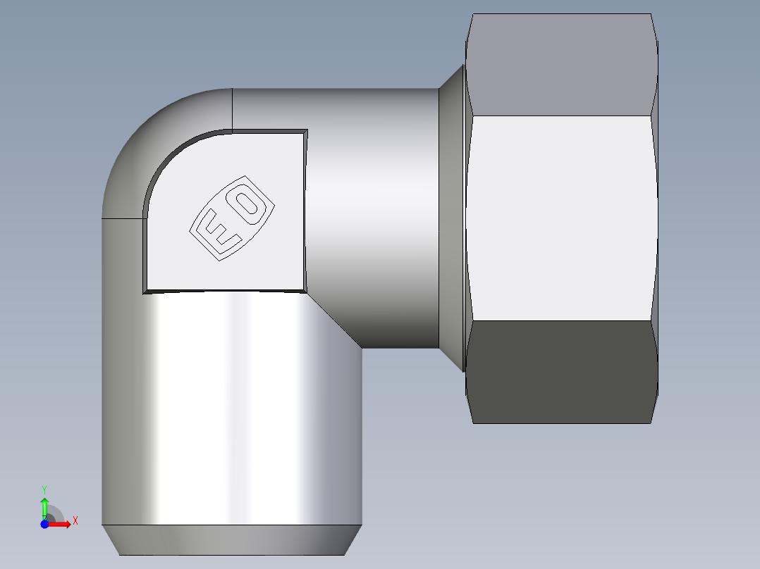 卡套式工业通用硬管接头EO_Weld_elbown_WAS38ZS前视图