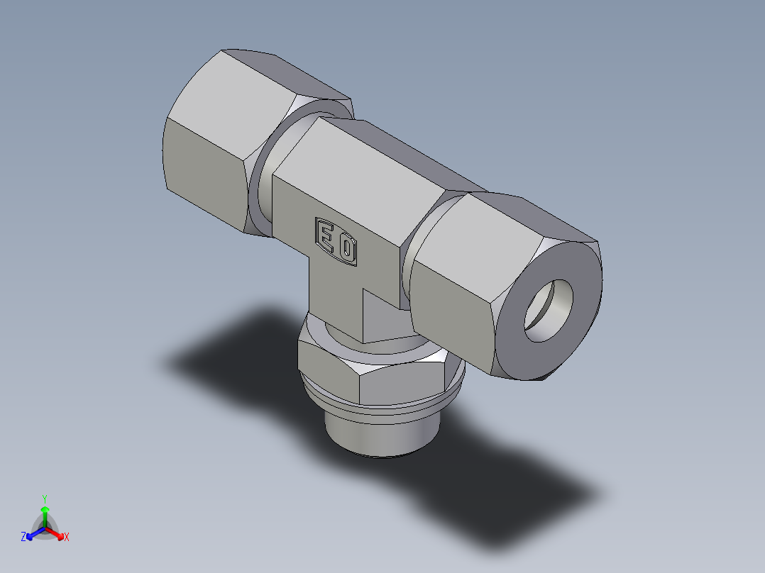 卡套式工业通用硬管接头EO_Adjustable_locknut_branch_tee_TEE10SRCF