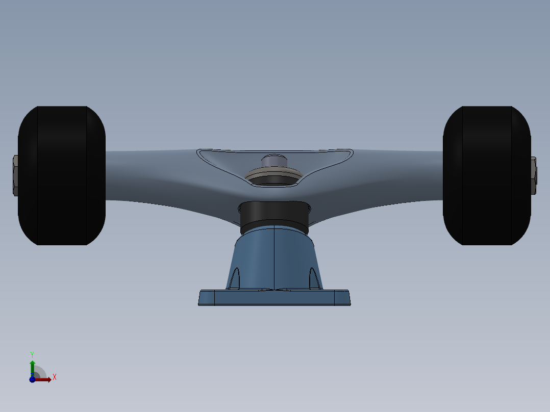 溜冰鞋轮前视图