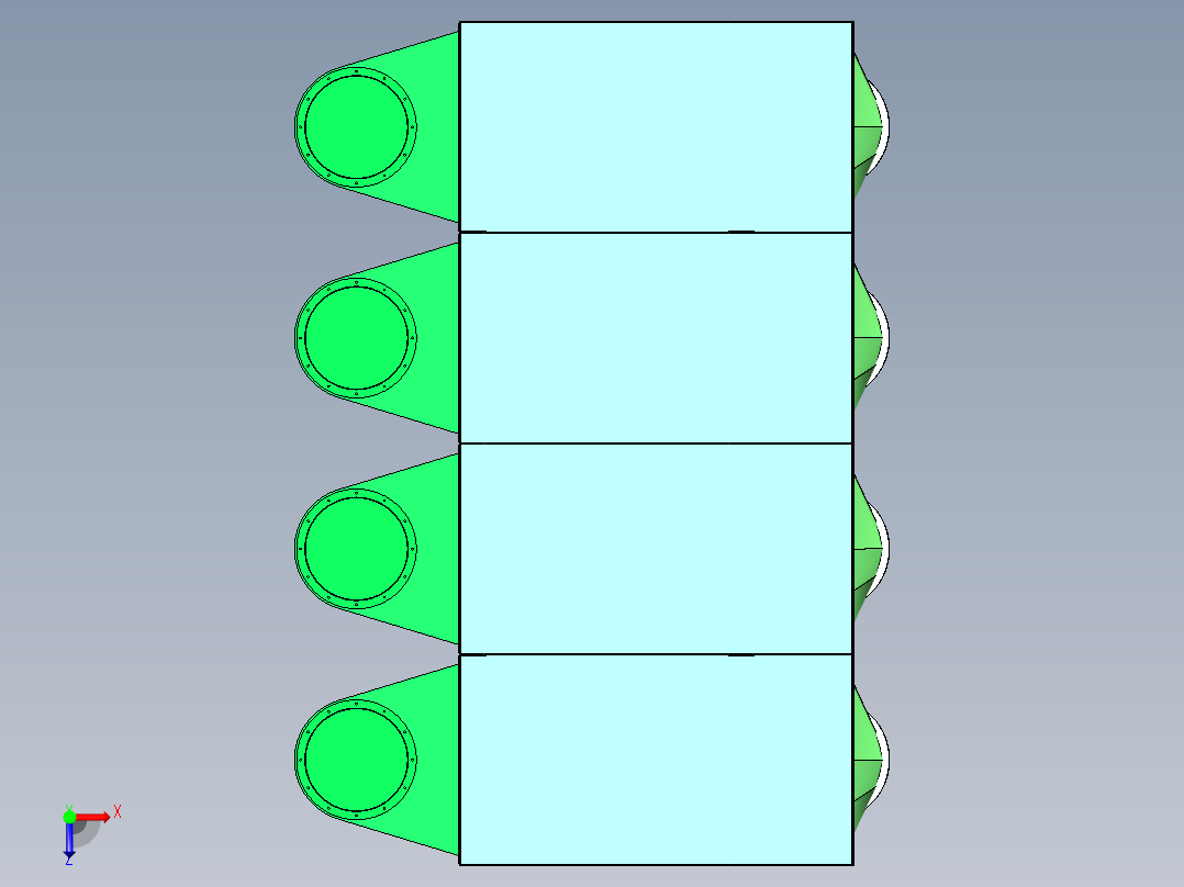HR4-64组合式滤筒除尘器俯视图