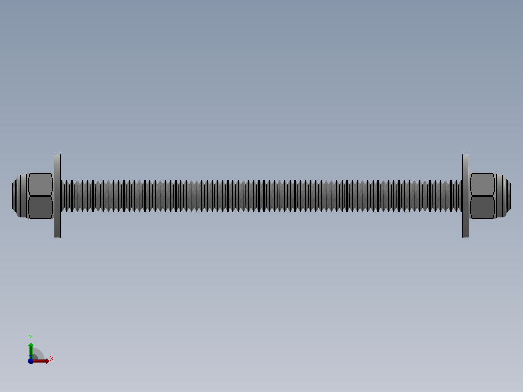 紧固件-0.3750 All-Thread前视图