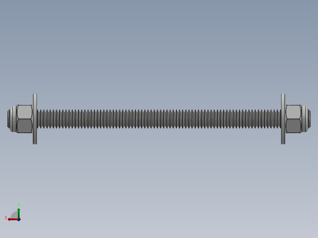 紧固件-0.3750 All-Thread后视图