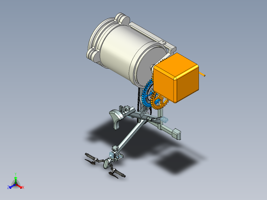 带滚筒洗衣机功能的健身自行车1010491正等轴测图