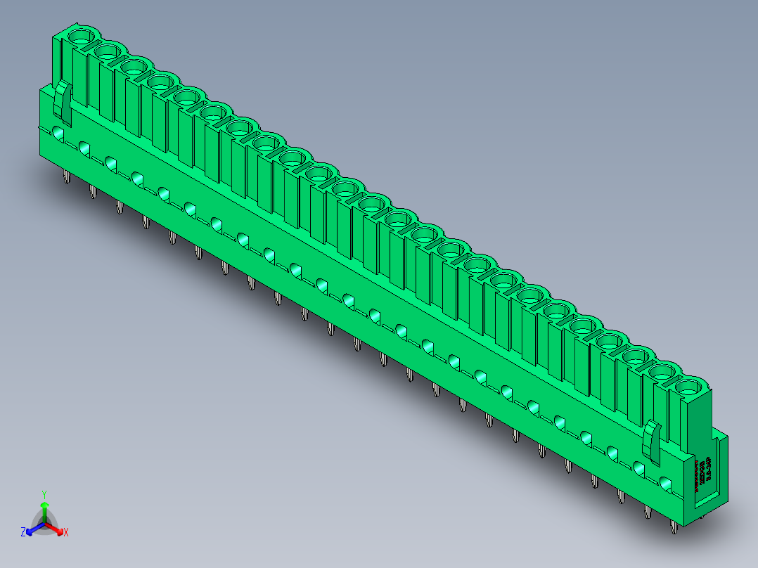 DEGSON 2EDG 系列 5.0mm 可插拔接线端子组-2EDGB-5.0-24P-14-00AH正等轴测图