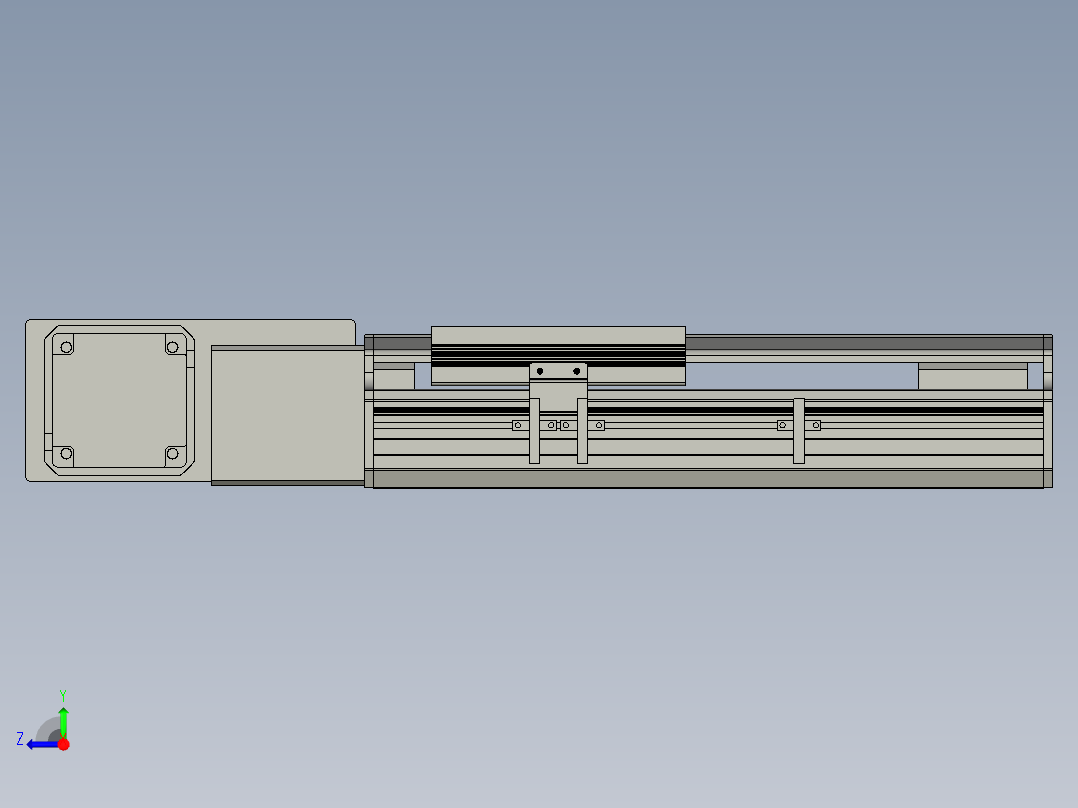 直线模组LHB17-L40-S100-BL设计图纸右视图