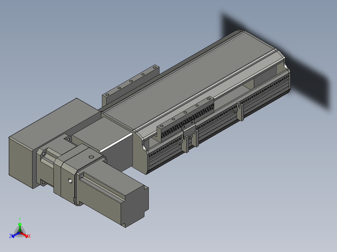 直线模组LHB17-L40-S100-BL设计图纸正等轴测图