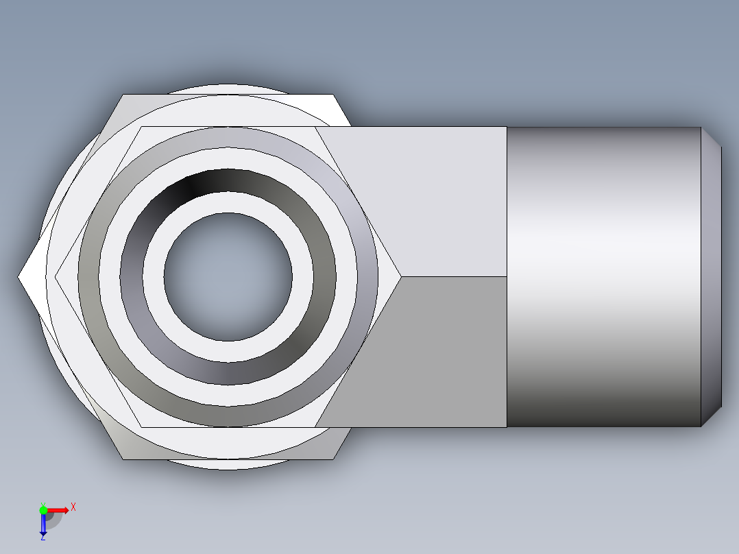 卡套式工业通用硬管接头EO_Adjustable_locknut_run_tee_LEE08LMOROMDCF俯视图