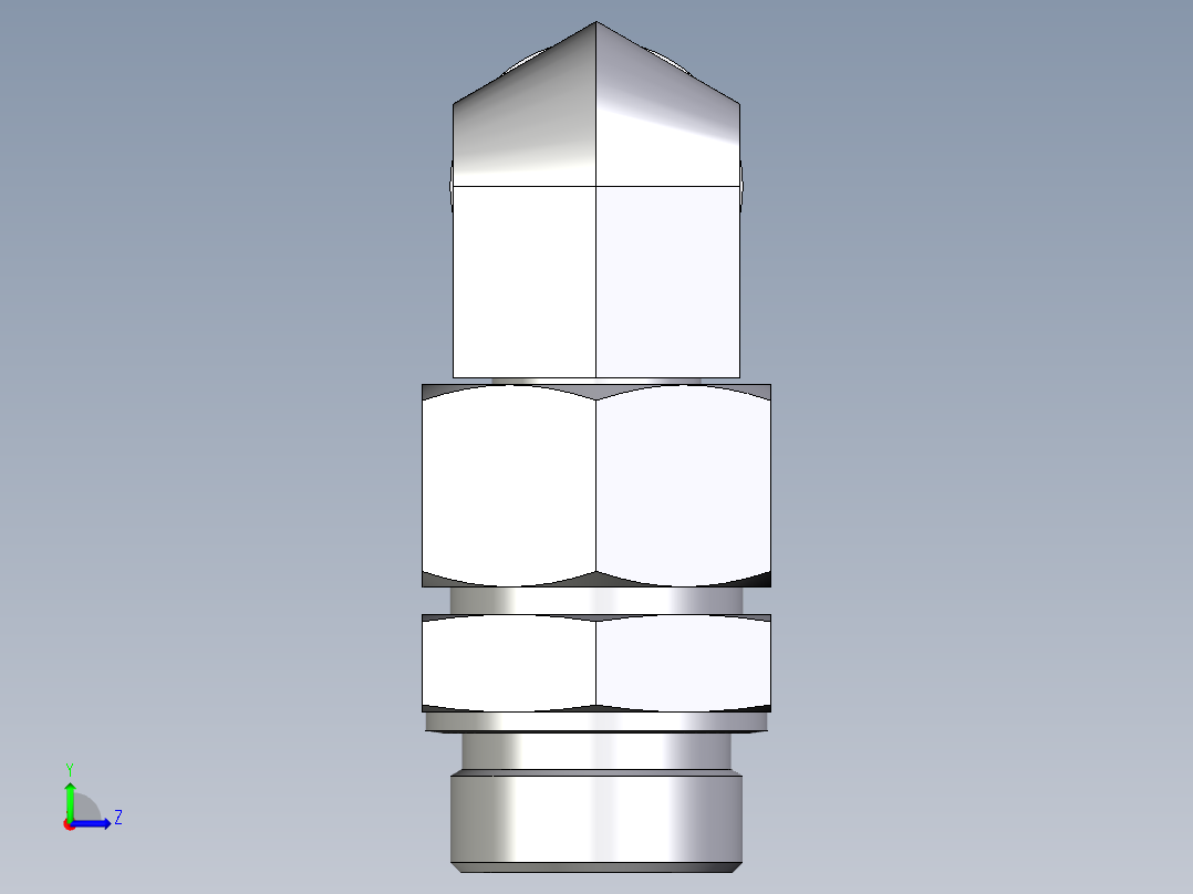 卡套式工业通用硬管接头EO_Assembled_adjustable_standpipe_elbow_EVW30SROMD71左视图