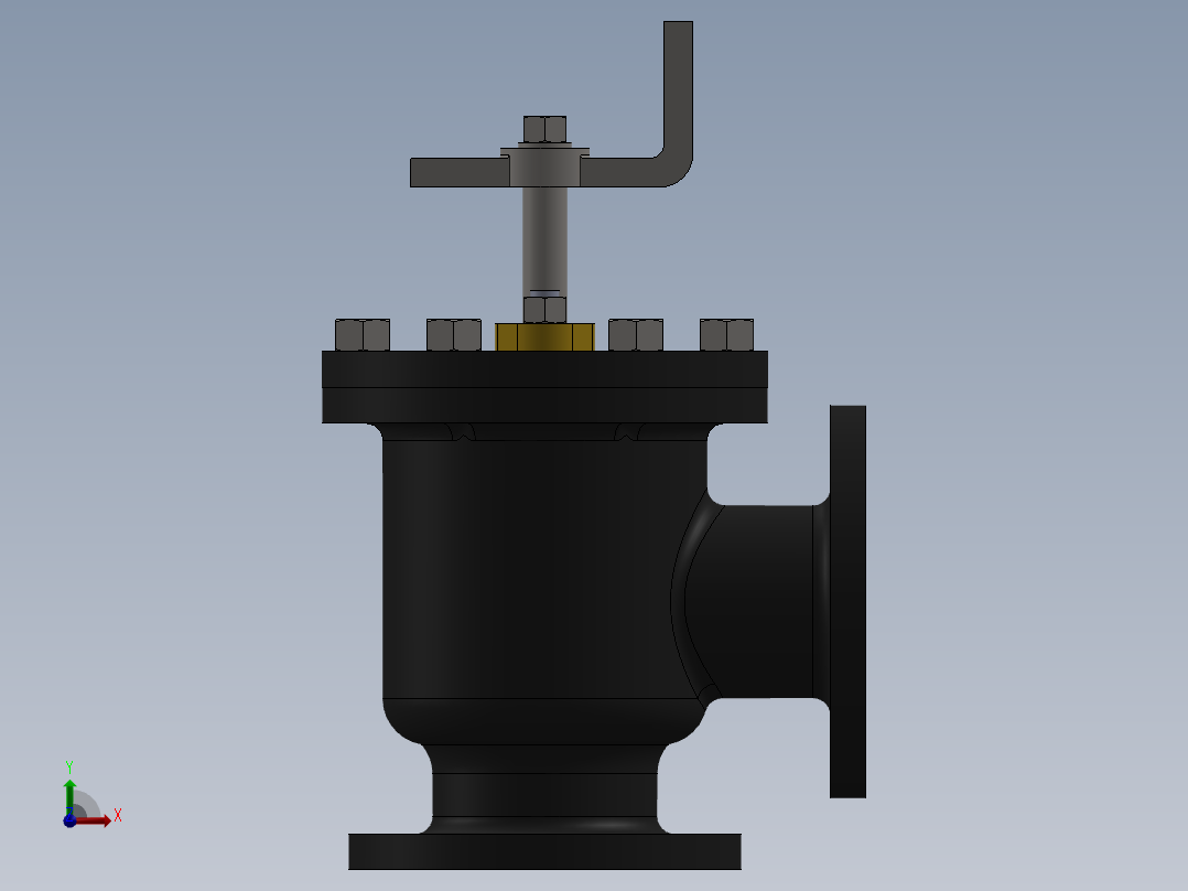 饲料止回阀前视图