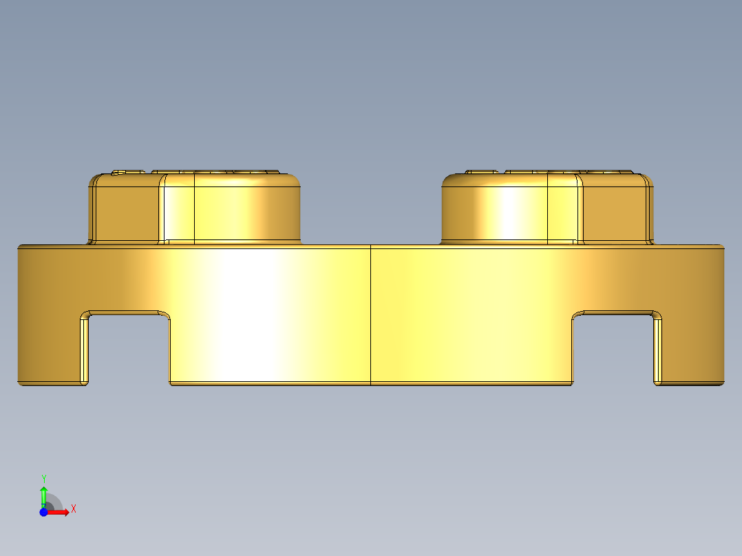 乐高零件 4032 板 2 x 2 圆形-4032 Curry Plate 2 x 2 Round.STEP前视图