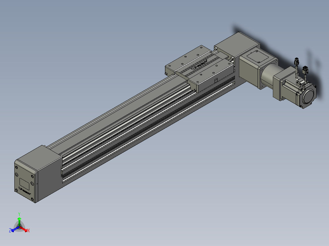 威洛博直线电机模组EB10-L224-S600-R-ZP75-MS3-5K正等轴测图