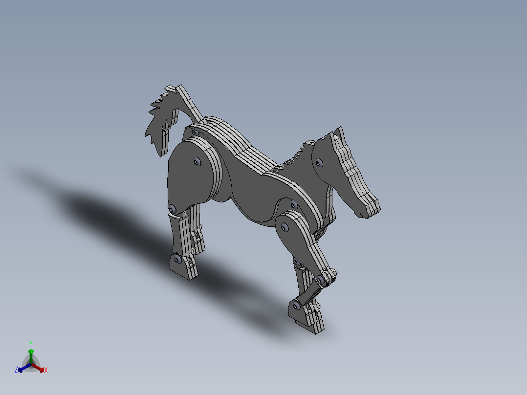 激光下料拼图马AutoCAD, Parasolid, SOLIDWORKS 2016正等轴测图