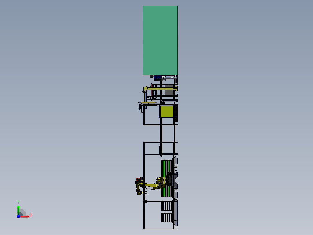 电梯壁板自动涂胶装配生产线sw19可编辑前视图