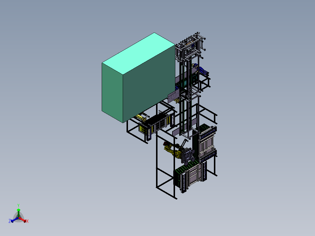 电梯壁板自动涂胶装配生产线sw19可编辑正等轴测图